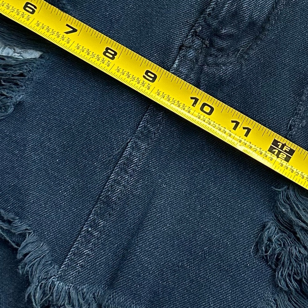 Signature Eight • Black Denim Distressed Mini Skirt - Picture 7 of 11